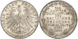 2 Gulden Freie Stadt Frankfurt Silber 