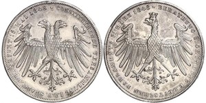 2 Gulden Freie Stadt Frankfurt Silber 