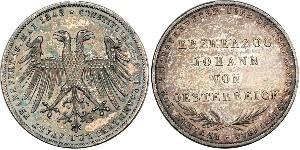 2 Gulden Freie Stadt Frankfurt Silber 