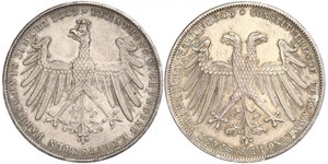 2 Gulden Freie Stadt Frankfurt Silber 