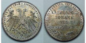 2 Gulden Freie Stadt Frankfurt Silber 