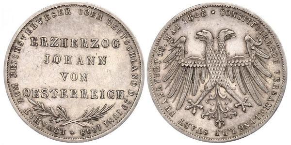 2 Gulden Freie Stadt Frankfurt Silber 