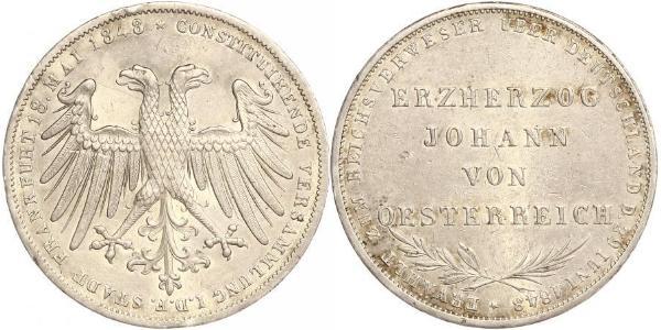 2 Gulden Freie Stadt Frankfurt Silber 