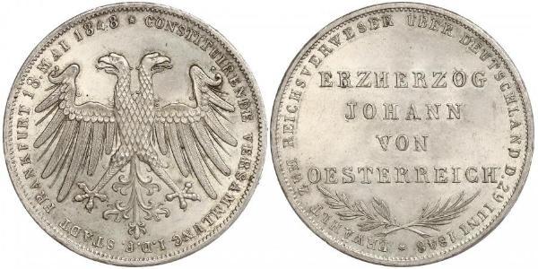 2 Gulden Freie Stadt Frankfurt Silber 