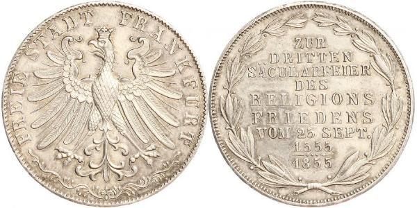 2 Gulden Freie Stadt Frankfurt Silber 