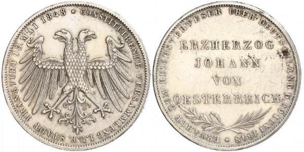 2 Gulden Freie Stadt Frankfurt Silber 