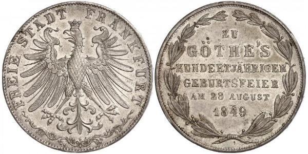 2 Gulden Freie Stadt Frankfurt Silber 