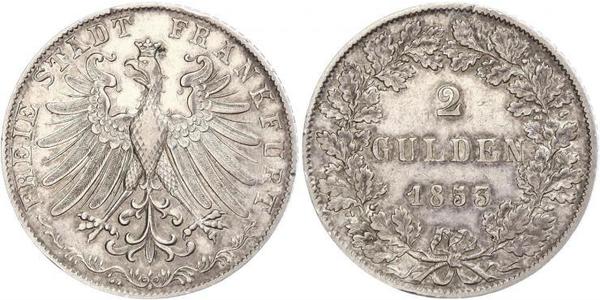 2 Gulden Freie Stadt Frankfurt Silber 