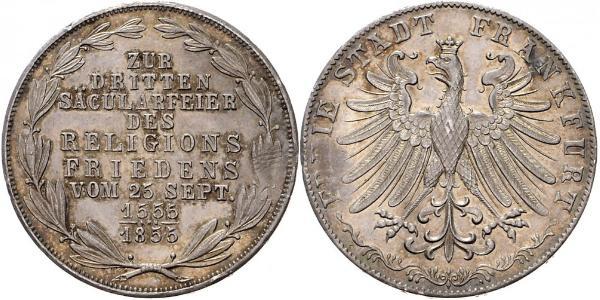 2 Gulden Freie Stadt Frankfurt Silber 