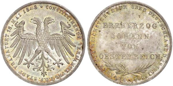 2 Gulden Freie Stadt Frankfurt Silber 