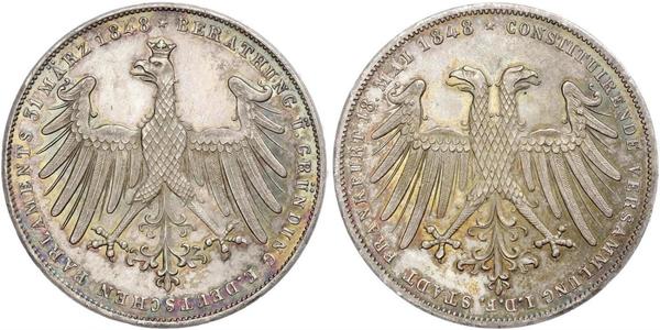 2 Gulden Freie Stadt Frankfurt Silber 