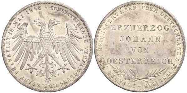 2 Gulden Freie Stadt Frankfurt Silber 