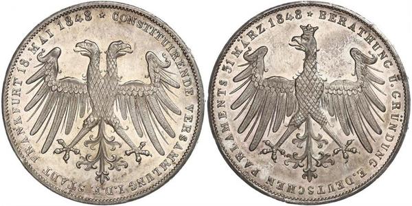 2 Gulden Freie Stadt Frankfurt Silber 