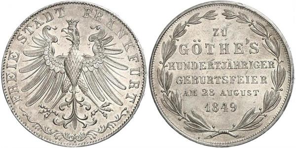 2 Gulden Freie Stadt Frankfurt Silber 