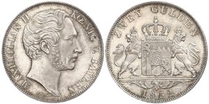 2 Gulden Königreich Bayern (1806 - 1918) Silber Maximilian II. Joseph (Bayern)(1811 - 1864)