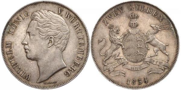 2 Gulden Königreich Württemberg (1806-1918) Silber Wilhelm I. (Württemberg)