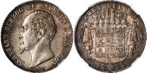 2 Gulden Duchy of Saxe-Meiningen (1680 - 1918) Silver Bernhard II, Duke of Saxe-Meiningen