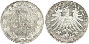 2 Gulden Free City of Frankfurt Silver 