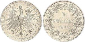 2 Gulden Free City of Frankfurt Silver 