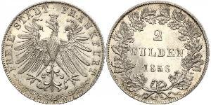 2 Gulden Free City of Frankfurt Silver 