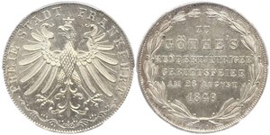 2 Gulden Free City of Frankfurt Silver 