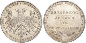 2 Gulden Free City of Frankfurt Silver 