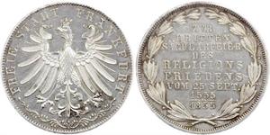 2 Gulden Free City of Frankfurt Silver 