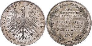 2 Gulden Free City of Frankfurt Silver 