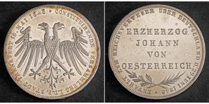 2 Gulden Free City of Frankfurt Silver 