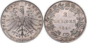 2 Gulden Free City of Frankfurt Silver 