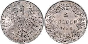 2 Gulden Free City of Frankfurt Silver 