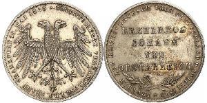 2 Gulden Free City of Frankfurt Silver 