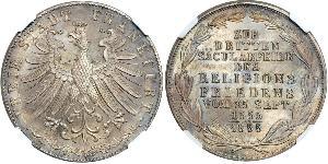 2 Gulden Free City of Frankfurt Silver 