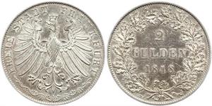 2 Gulden Free City of Frankfurt Silver 