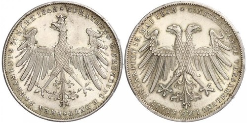 2 Gulden Free City of Frankfurt Silver 