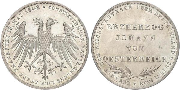 2 Gulden Free City of Frankfurt Silver 