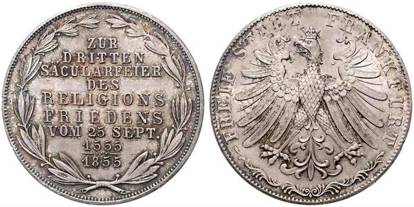 2 Gulden Free City of Frankfurt Silver 