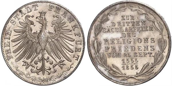 2 Gulden Free City of Frankfurt Silver 