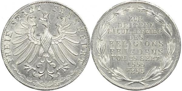 2 Gulden Free City of Frankfurt Silver 