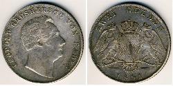 2 Gulden Grand Duchy of Baden (1806-1918) Silver Leopold, Grand Duke of Baden (1790 – 1852)