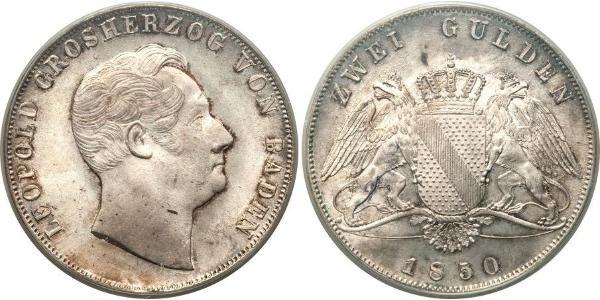 2 Gulden Grand Duchy of Baden (1806-1918) Silver Leopold, Grand Duke of Baden (1790 – 1852)