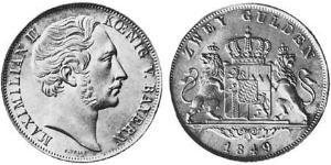 2 Gulden Kingdom of Bavaria (1806 - 1918) Silver Maximilian II of Bavaria (1811 - 1864)