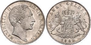 2 Gulden Kingdom of Bavaria (1806 - 1918) Silver Maximilian II of Bavaria (1811 - 1864)