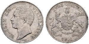 2 Gulden Kingdom of Württemberg (1806-1918) Silver William I of Württemberg