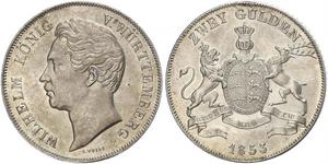 2 Gulden Kingdom of Württemberg (1806-1918) Silver William I of Württemberg