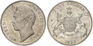 2 Gulden Kingdom of Württemberg (1806-1918) Silver William I of Württemberg