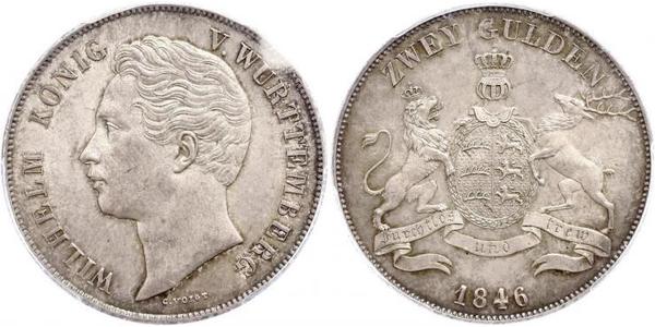 2 Gulden Kingdom of Württemberg (1806-1918) Silver William I of Württemberg