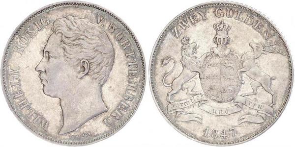 2 Gulden Kingdom of Württemberg (1806-1918) Silver William I of Württemberg