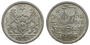 2 Gulden 但澤自由市 (1920 - 1939) 銀 