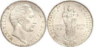 2 Gulden 巴伐利亞王國 (1806 - 1918) 銀 马克西米利安二世 (巴伐利亚国王)